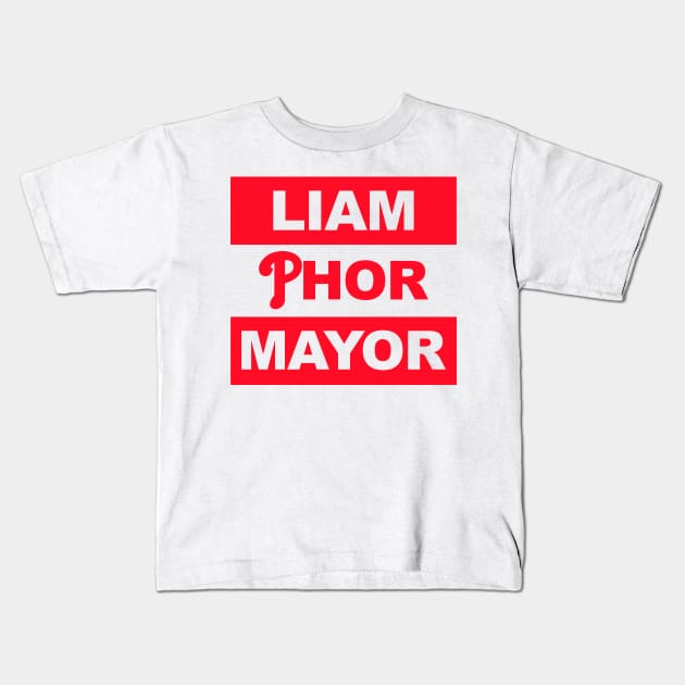 Liam Phor Mayor Kids T-Shirt by RadRetro